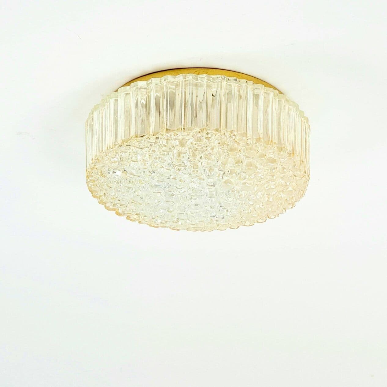 Lampa sufitowa Bubble, szkło złote, proj. H. Tynell, Limburg, Niemcy, lata 70. - 294589
