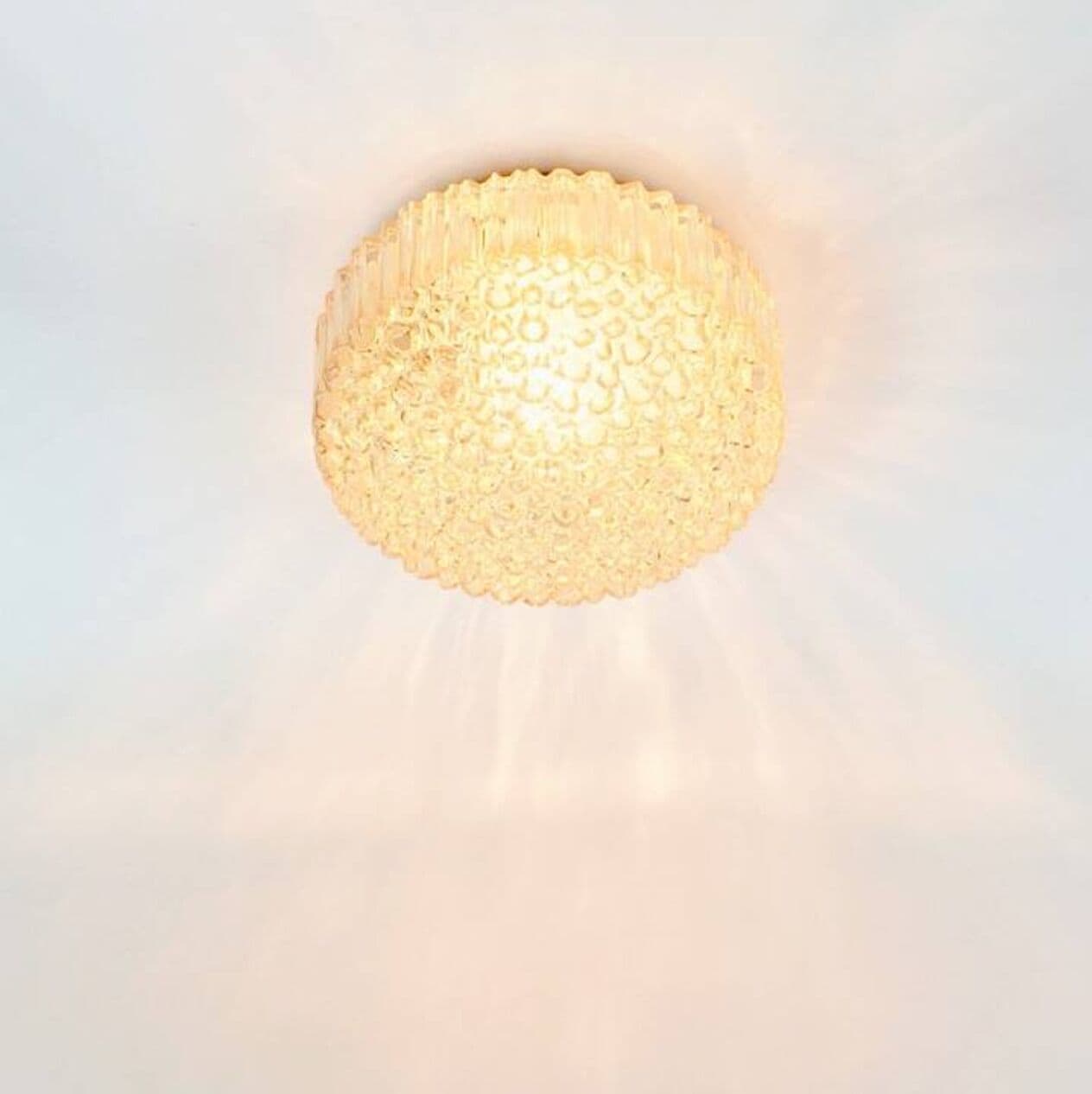 Lampa sufitowa Bubble, szkło złote, proj. H. Tynell, Limburg, Niemcy, lata 70. - 294593