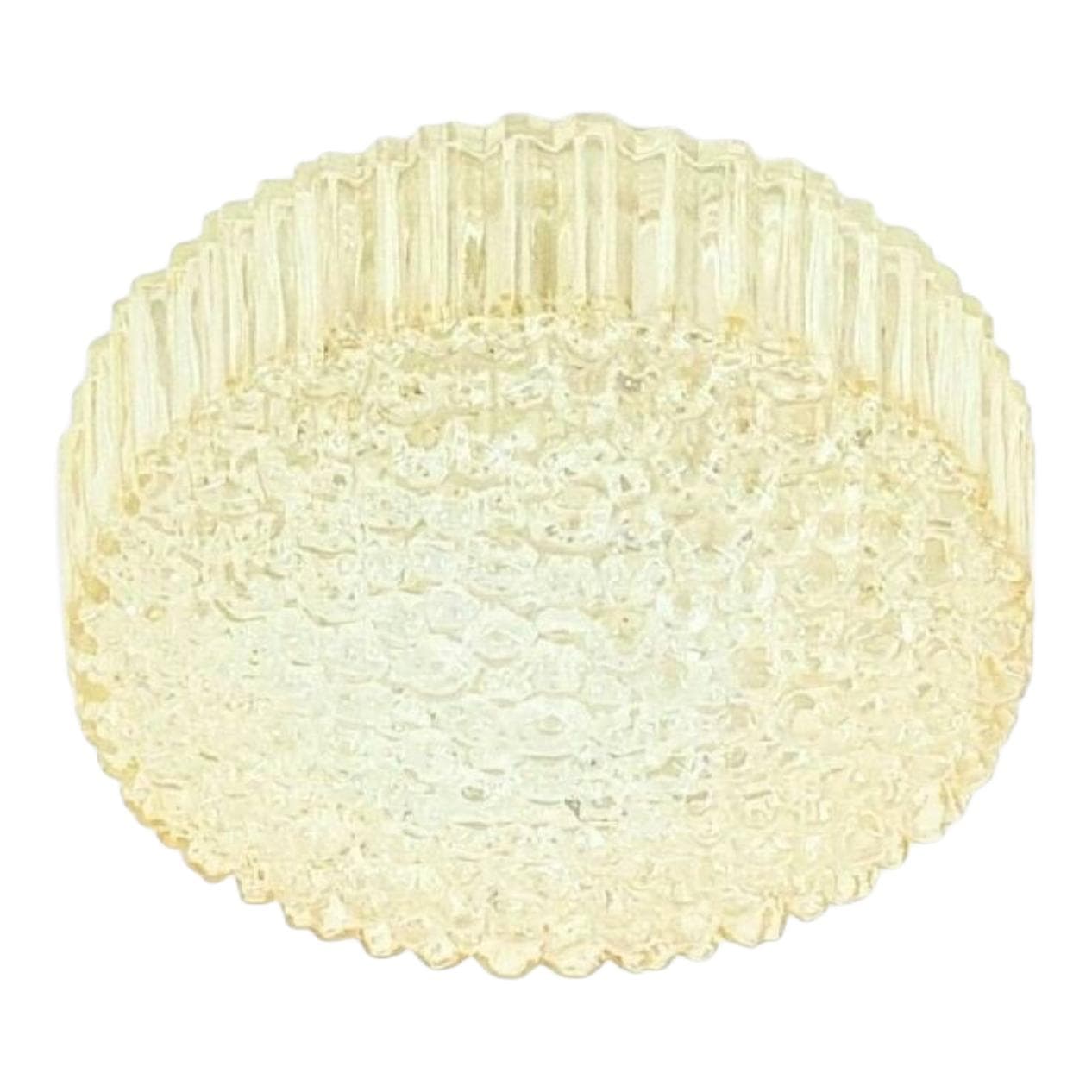 Lampa sufitowa Bubble, szkło złote, proj. H. Tynell, Limburg, Niemcy, lata 70.