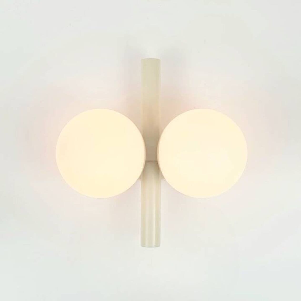 Kinkiet Space Age, szkło opalowe białe, metal, Kaiser Leuchten, Niemcy, lata 60. - 294883