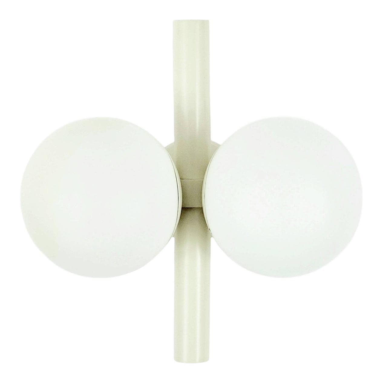 Kinkiet Space Age, szkło opalowe białe, metal, Kaiser Leuchten, Niemcy, lata 60.