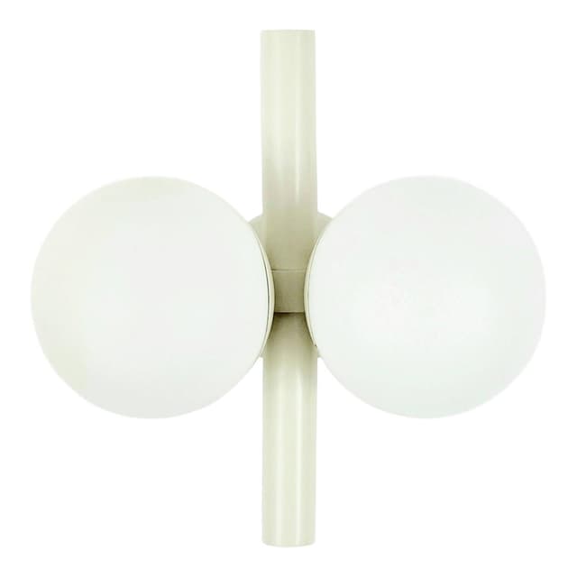 Kinkiet Space Age, szkło opalowe białe, metal, Kaiser Leuchten, Niemcy, lata 60. - WYMIARY