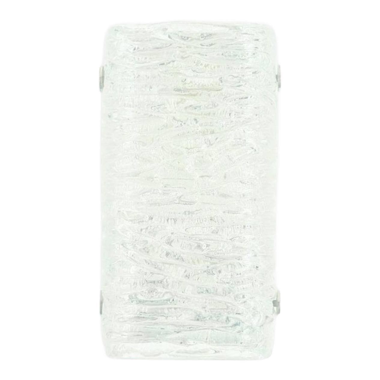 Kinkiet Ice Glass, szkło transparentne, Kaiser Leuchten, Niemcy, lata 60.