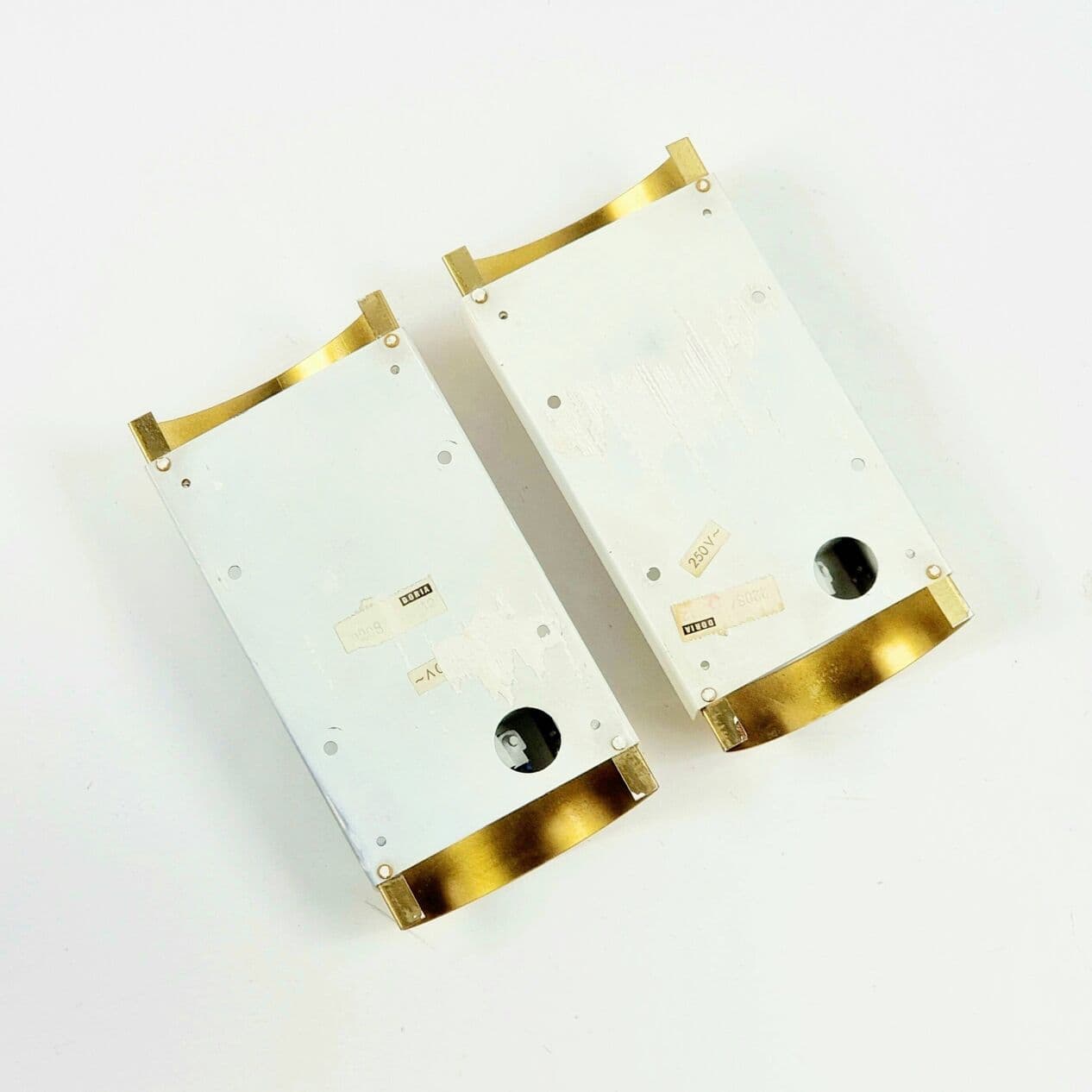 Para kinkietów, Ice Glass, szkło transparent, mosiądz, Doria Leuchten, Niemcy, lata 60. - 294867