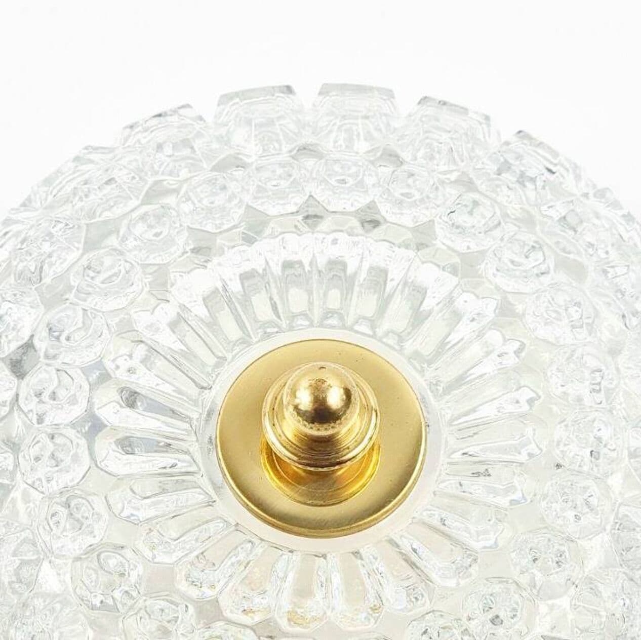 Lampa sufitowa Bubble, szkło transparentne, mosiądz złoty, proj. H. Tynell, Limburg, Niemcy, lata 60. - 294838