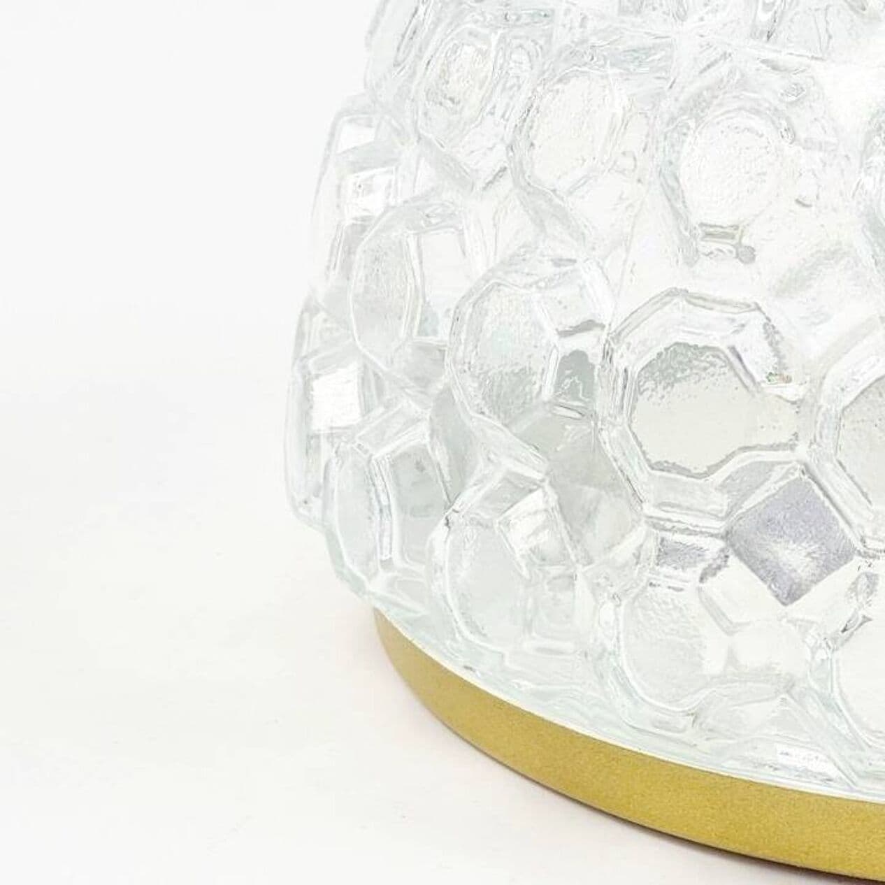 Lampa sufitowa Bubble, szkło transparentne, mosiądz złoty, proj. H. Tynell, Limburg, Niemcy, lata 60. - 294839