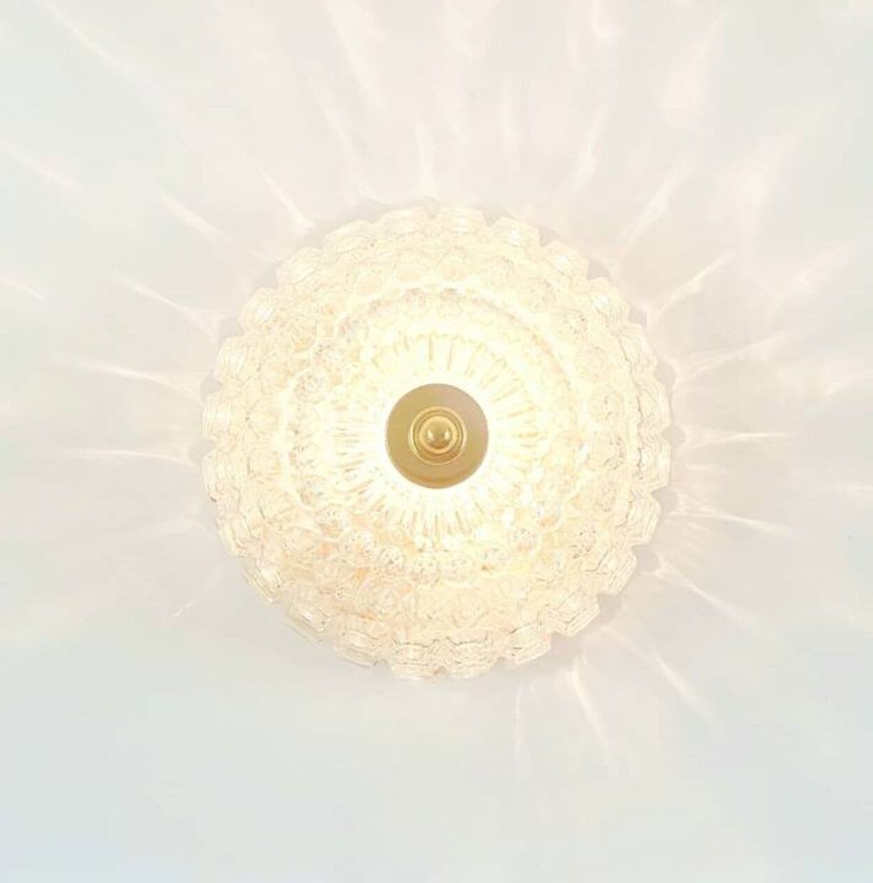 Lampa sufitowa Bubble, szkło transparentne, mosiądz złoty, proj. H. Tynell, Limburg, Niemcy, lata 60. - 294840