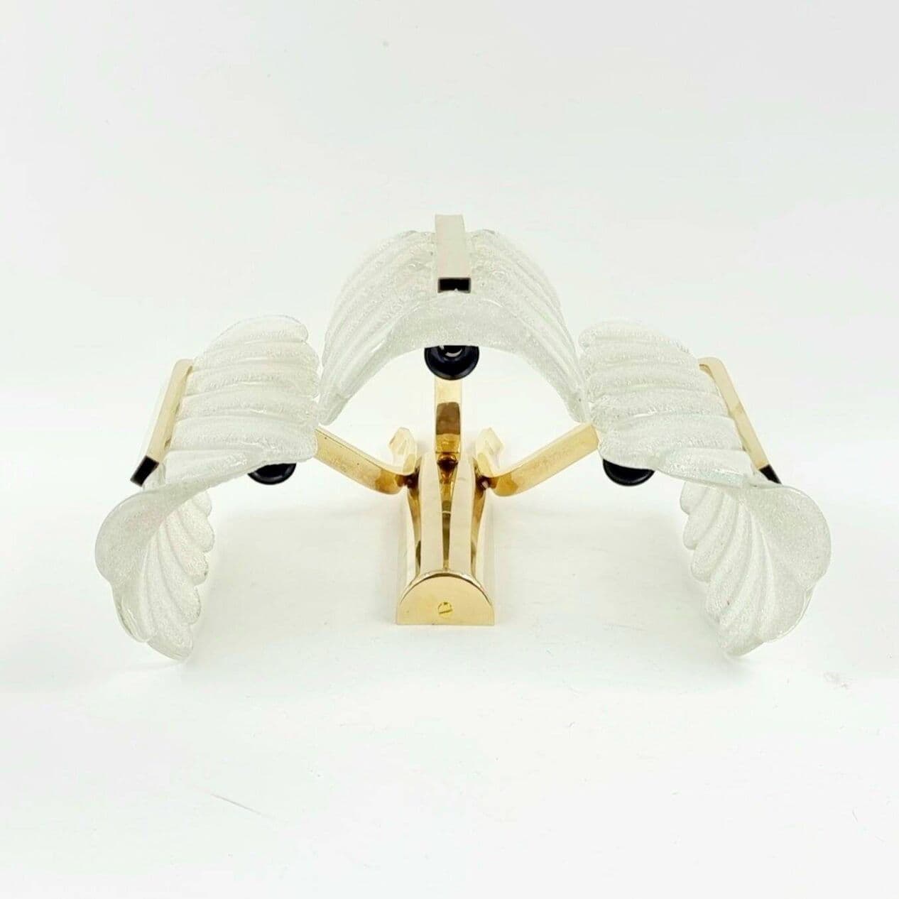 Kinkiet proj. Carl Fagerlund, szkło transparentne, mosiądz, Szwecja, lata 60. - 294831