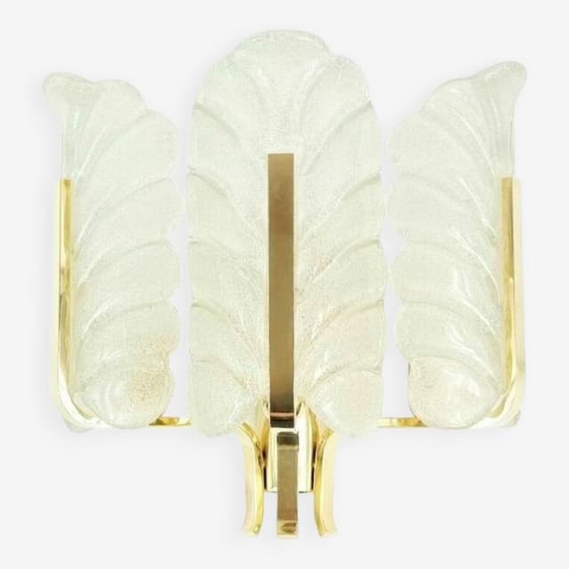 Kinkiet proj. Carl Fagerlund, szkło transparentne, mosiądz, Szwecja, lata 60. - WYMIARY