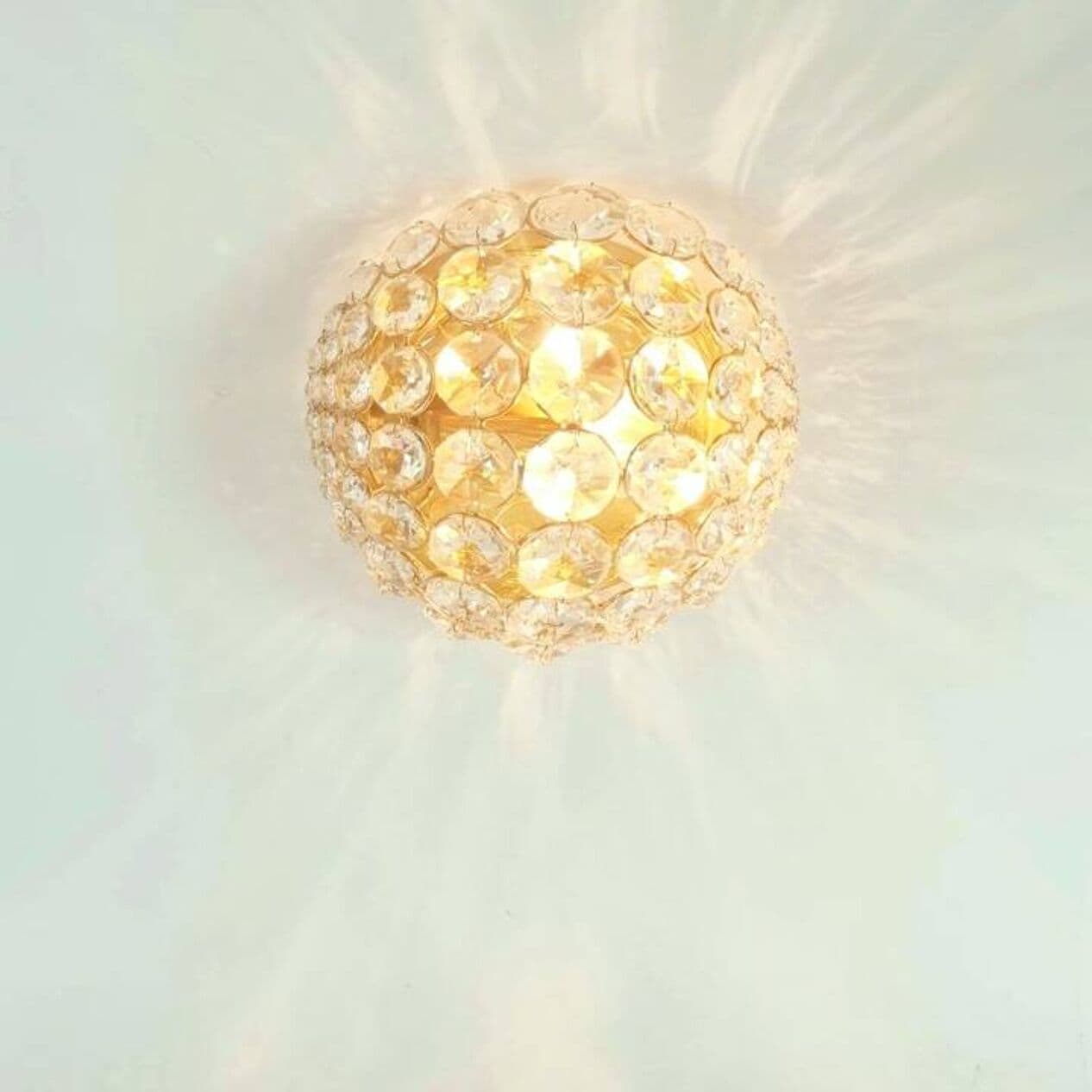 Wall Lamp, transparent crystal, gilt brass, Palwa, Germany, 1970s. - 294810