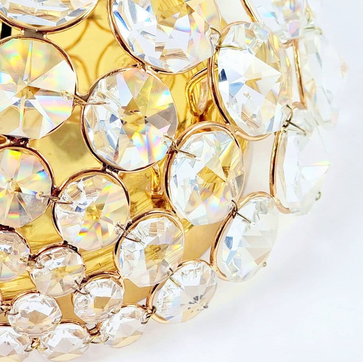 Wall Lamp, transparent crystal, gilt brass, Palwa, Germany, 1970s. - 294808