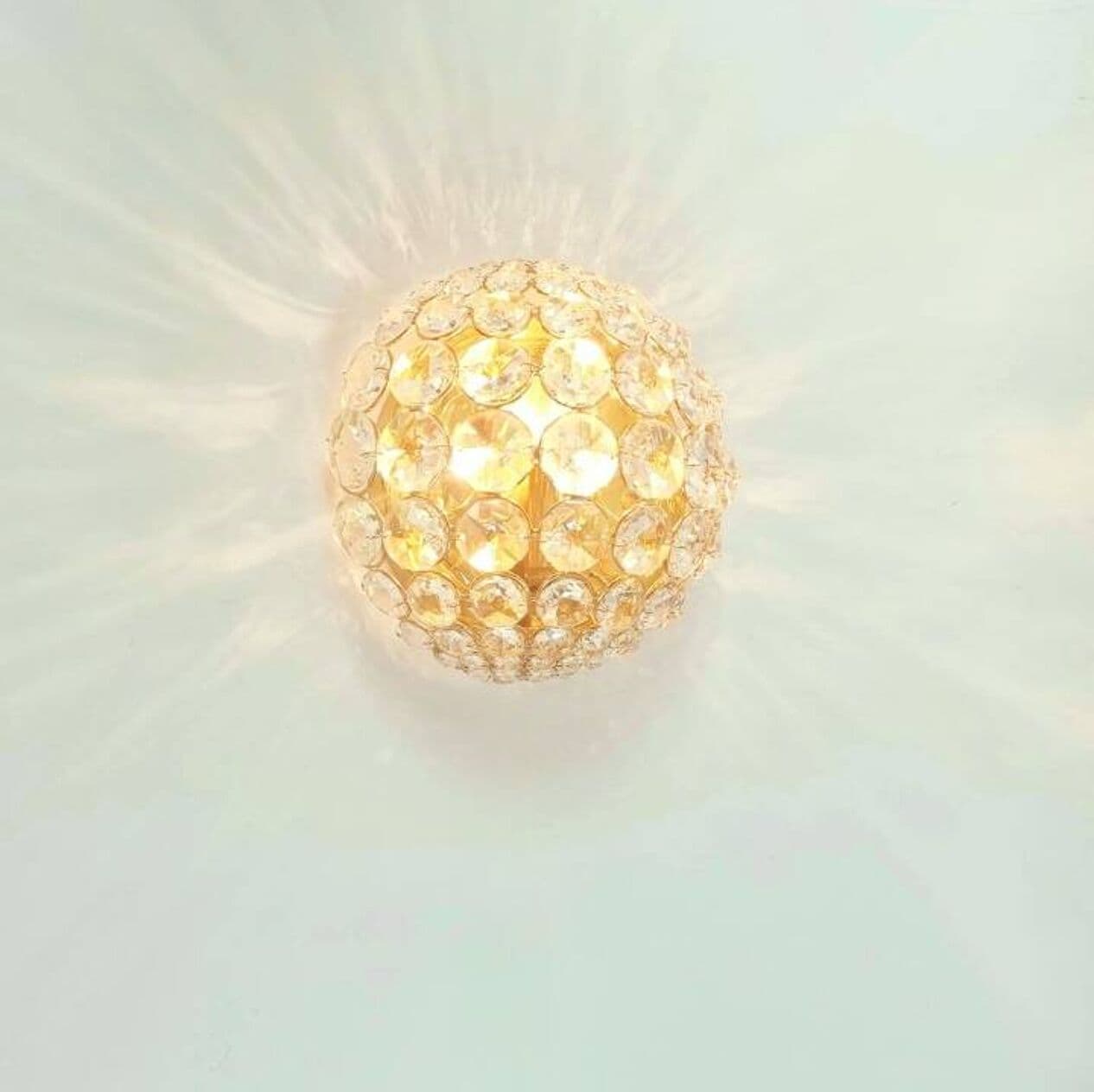 Wall Lamp, transparent crystal, gilt brass, Palwa, Germany, 1970s. - 294811