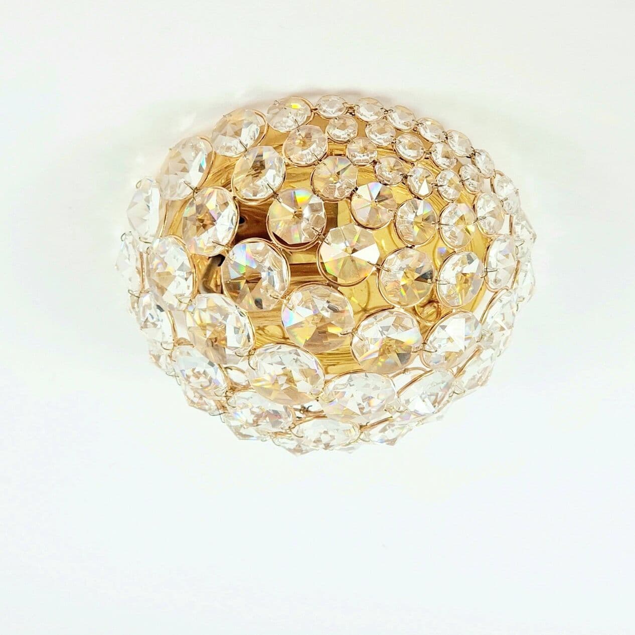 Wall Lamp, transparent crystal, gilt brass, Palwa, Germany, 1970s. - 294806