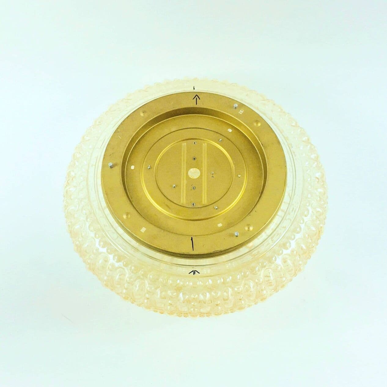 Plafon Bubble, szkło bursztynowe, metal, proj. H. Tynell, Limburg, Niemcy, lata 60. - 294799