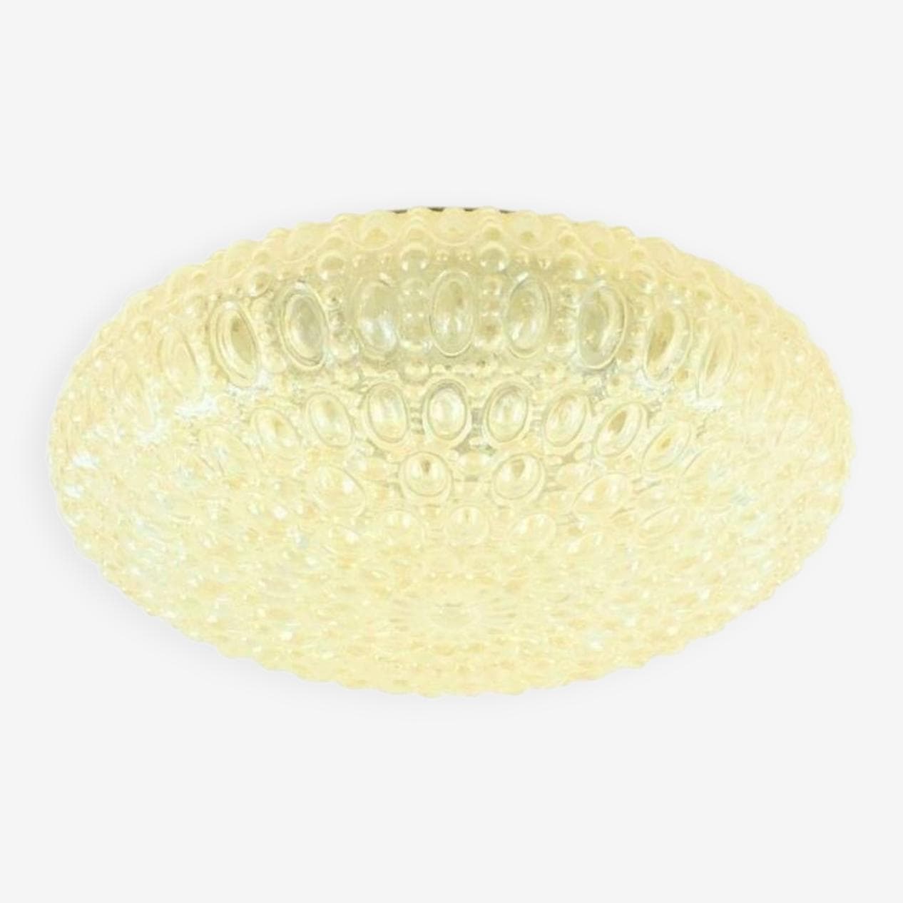 Plafon Bubble, szkło bursztynowe, metal, proj. H. Tynell, Limburg, Niemcy, lata 60. - 294794