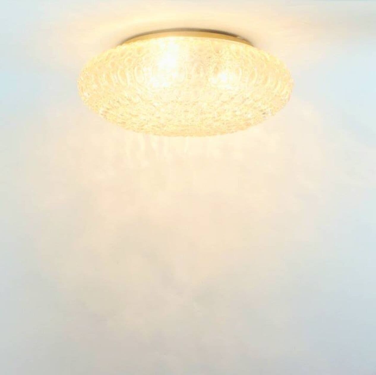 Plafon Bubble, szkło bursztynowe, metal, proj. H. Tynell, Limburg, Niemcy, lata 60. - 294798