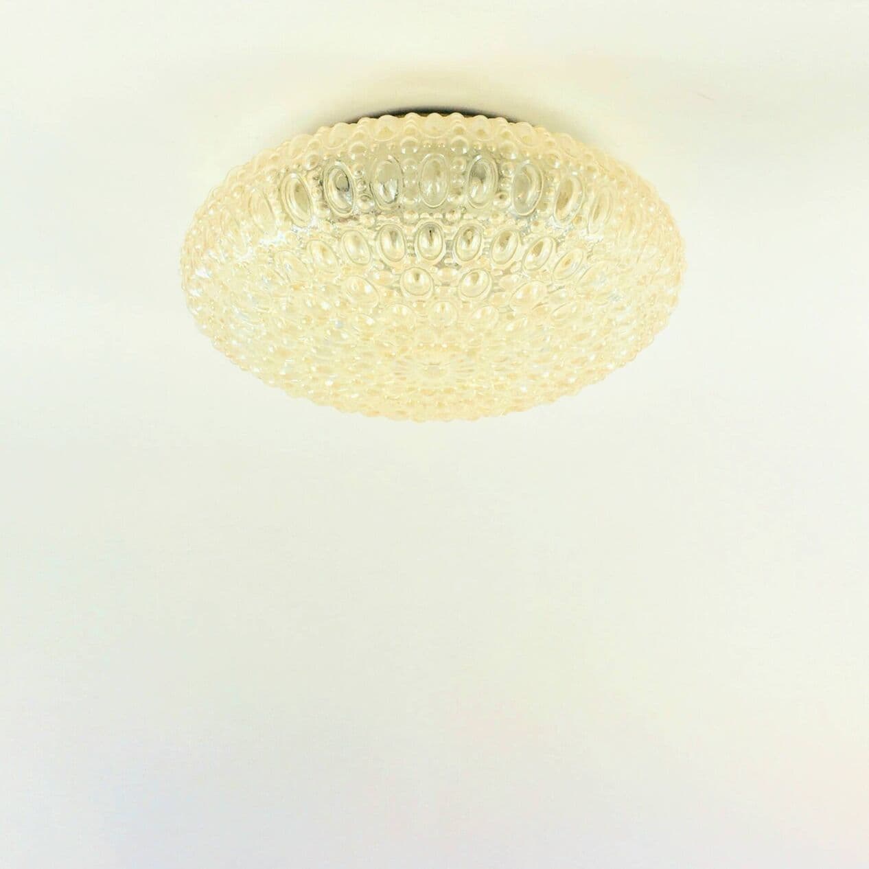 Plafon Bubble, szkło bursztynowe, metal, proj. H. Tynell, Limburg, Niemcy, lata 60. - 294793