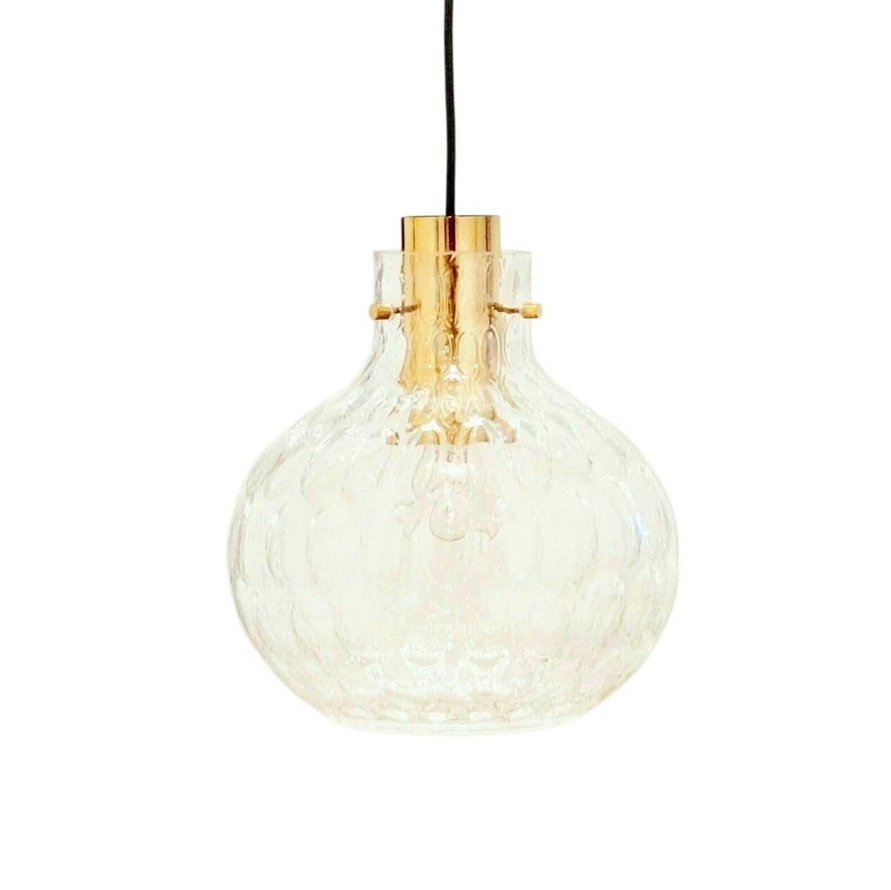 Lampa sufitowa Bubble, szkło transparentne, mosiądz złoty, proj. H. Tynell, Limburg, Niemcy, lata 60. - 294758