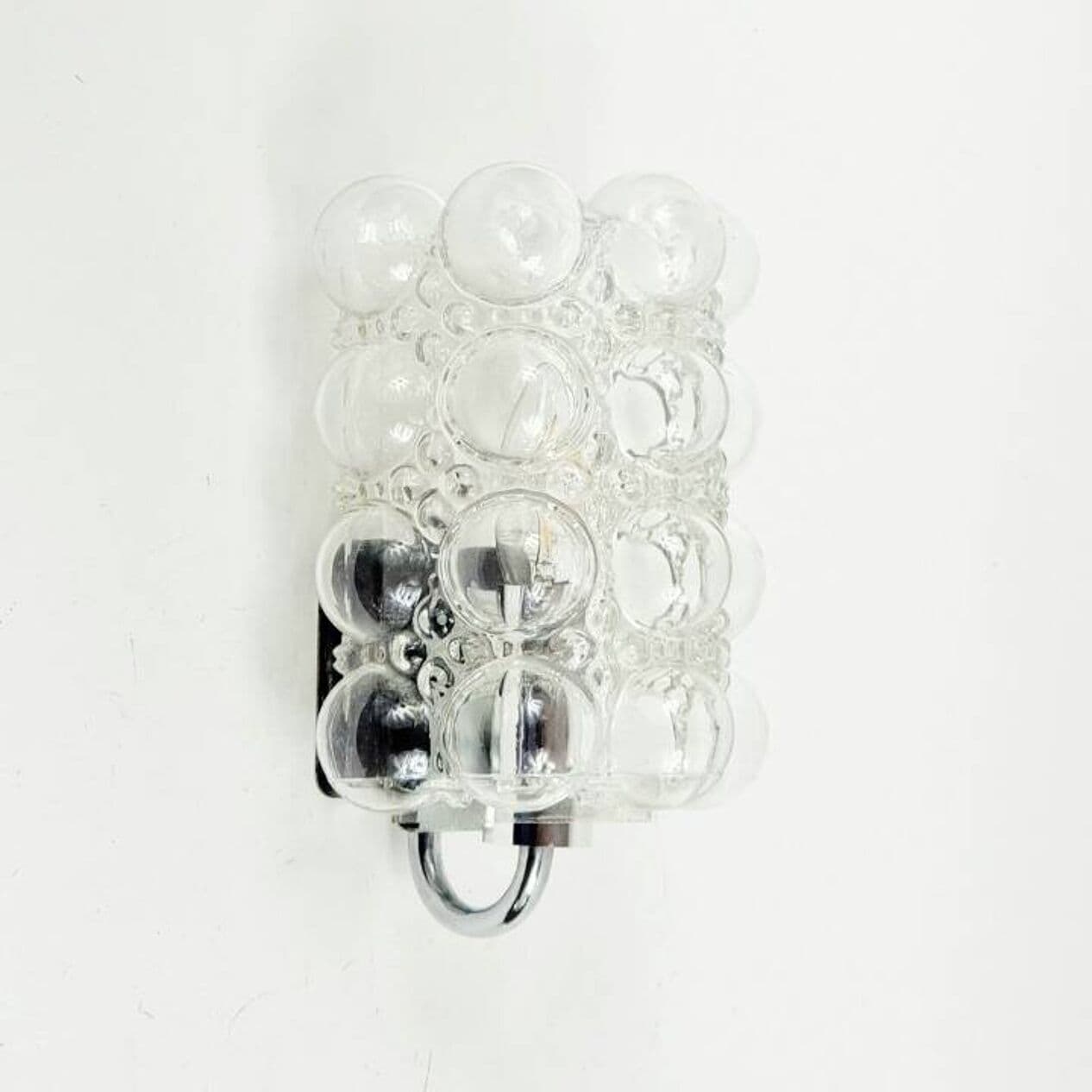 Kinkiet Bubble, transparentny, szkło, chrom, proj. H. Tynell, Limburg, Niemcy, lata 60. - 294740