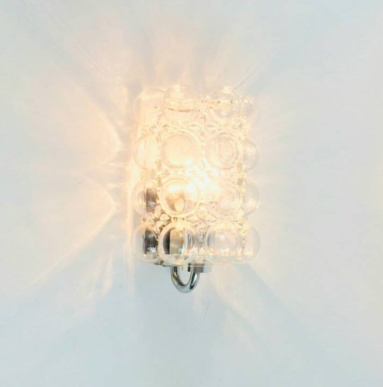 Kinkiet Bubble, transparentny, szkło, chrom, proj. H. Tynell, Limburg, Niemcy, lata 60. - 294743