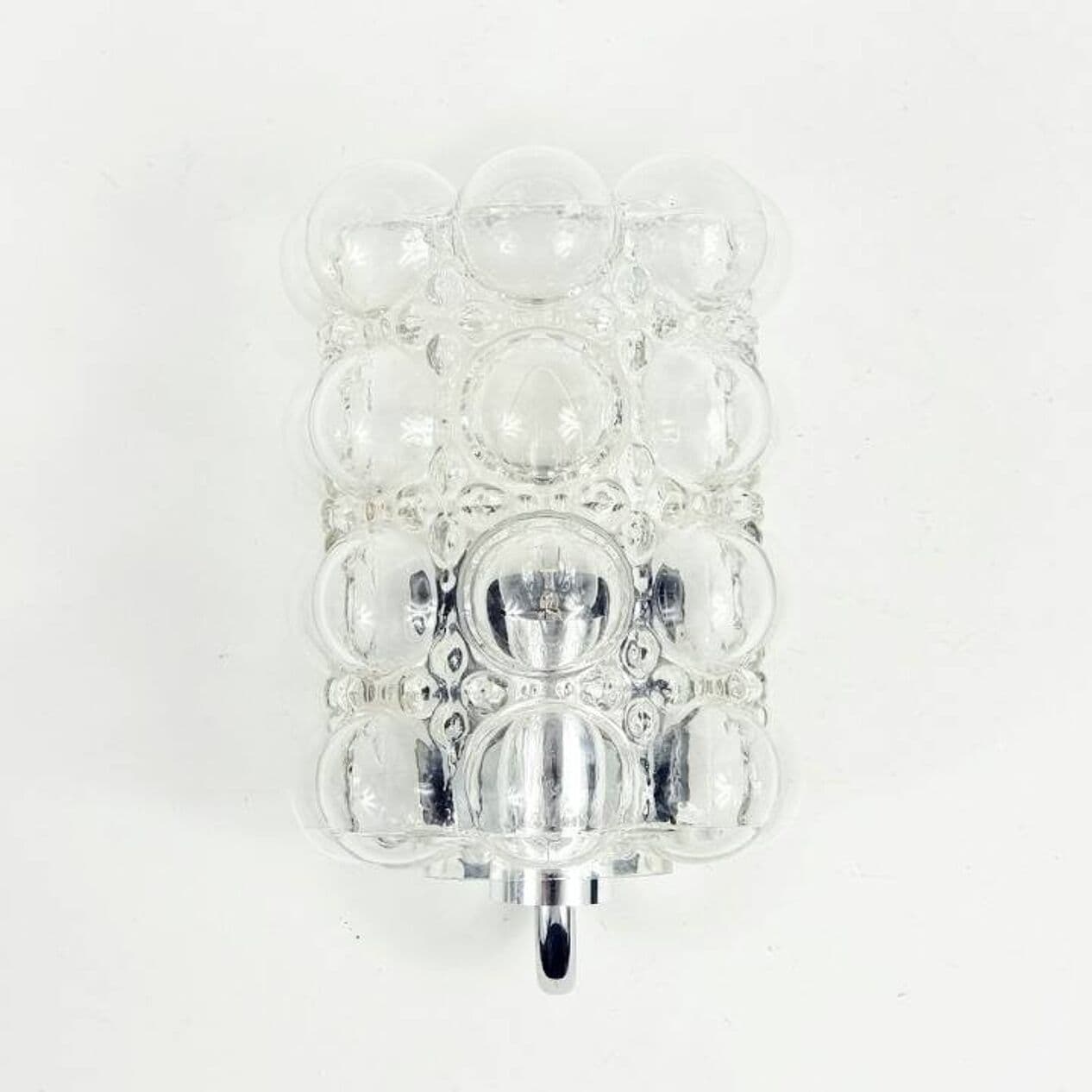 Kinkiet Bubble, transparentny, szkło, chrom, proj. H. Tynell, Limburg, Niemcy, lata 60. - 294741