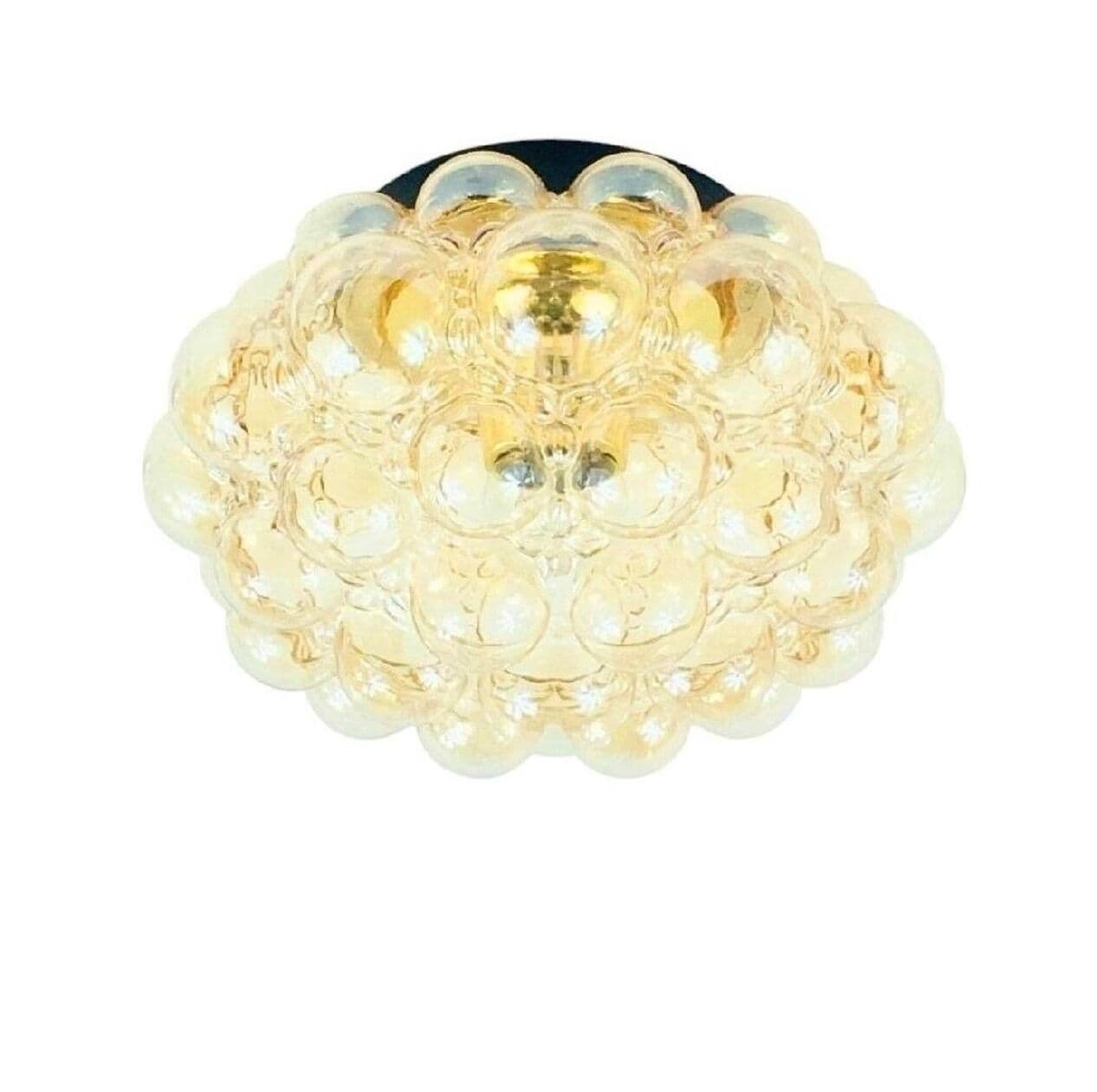 Lampa sufitowa Bubble, szkło złote, mosiądz, proj. H. Tynell, Limburg, Niemcy, lata 70. - 294726