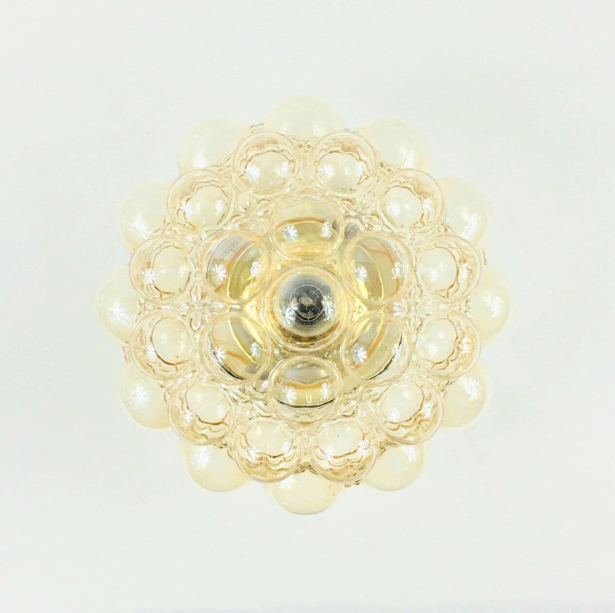 Lampa sufitowa Bubble, szkło złote, mosiądz, proj. H. Tynell, Limburg, Niemcy, lata 70. - 294719