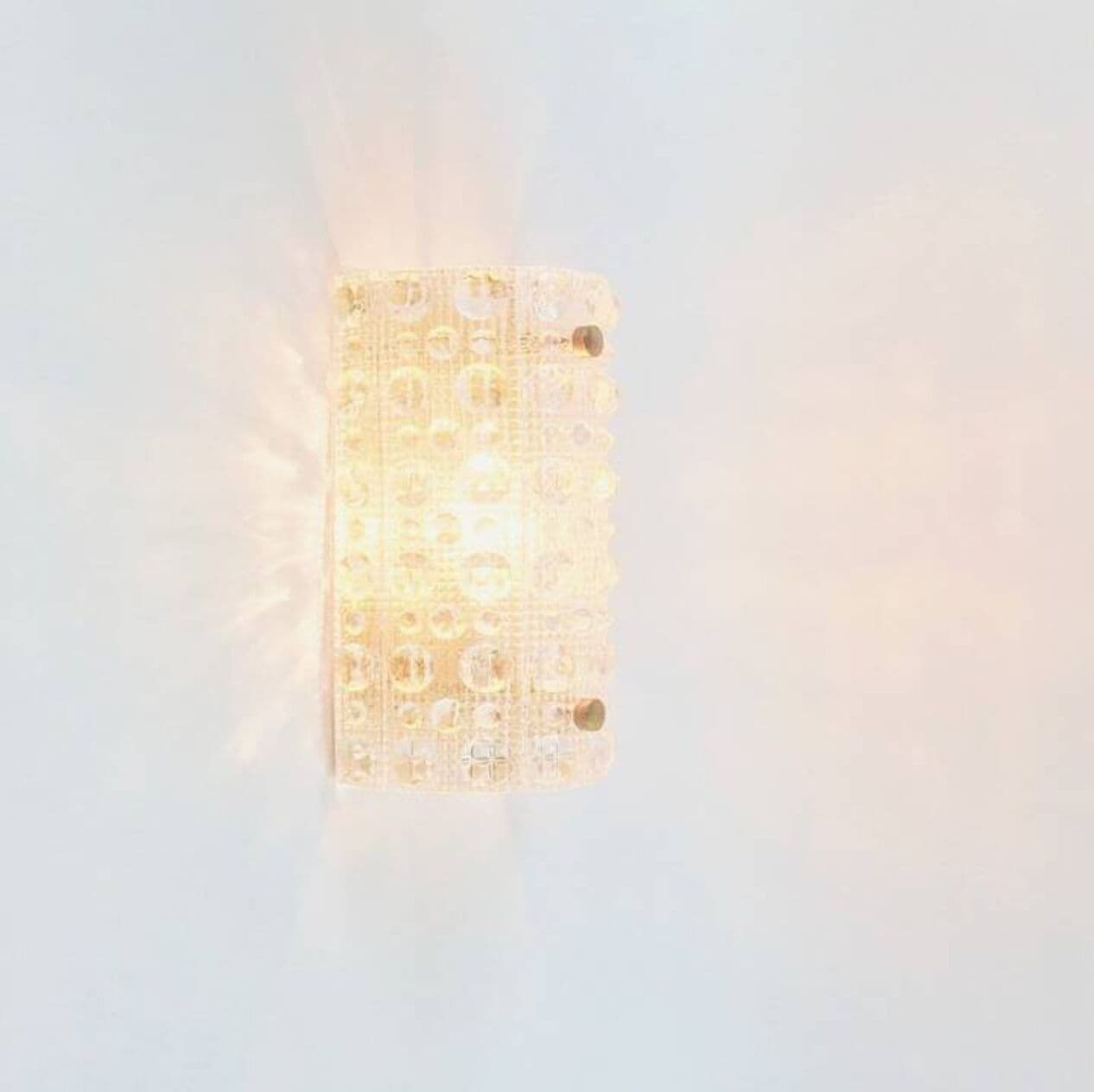 Para kinkietów 'Venus', szkło kryształowe transparentne, mosiądz, proj. C. Fagerlund, Orrefors, Szwecja, lata 60. - 294704