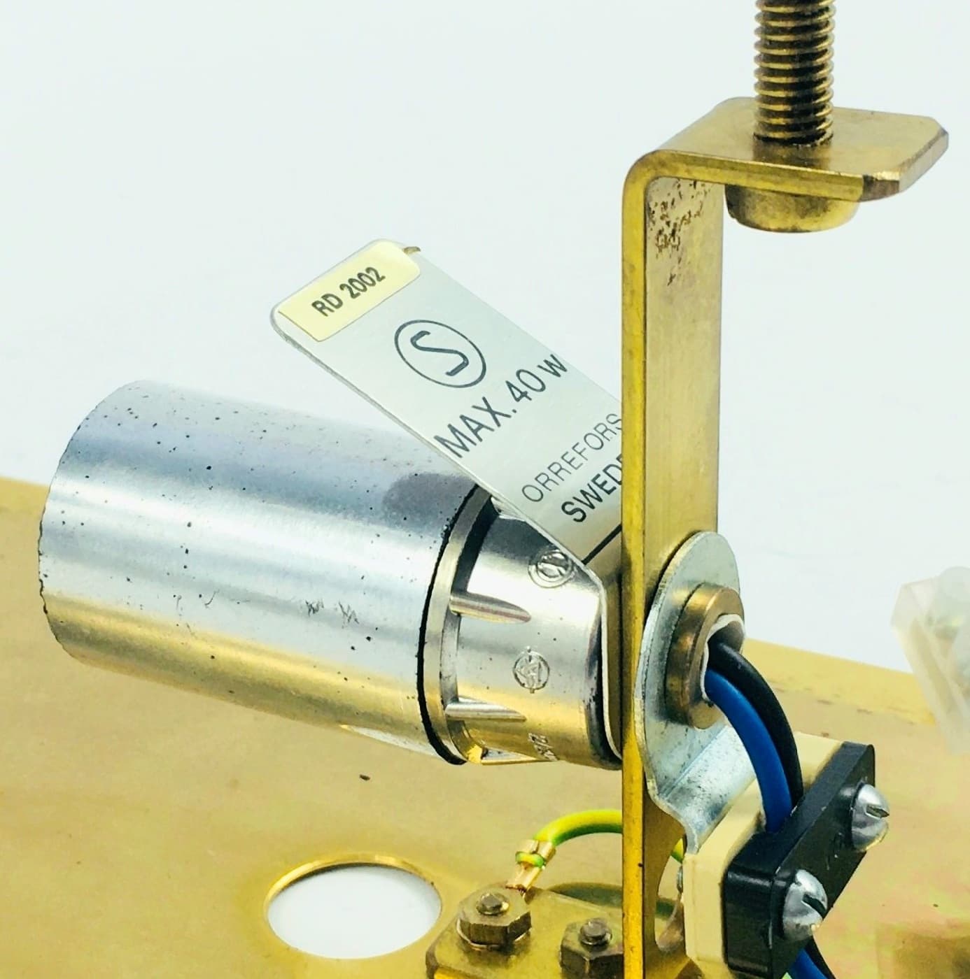 Para kinkietów 'Venus', szkło kryształowe transparentne, mosiądz, proj. C. Fagerlund, Orrefors, Szwecja, lata 60. - 299154