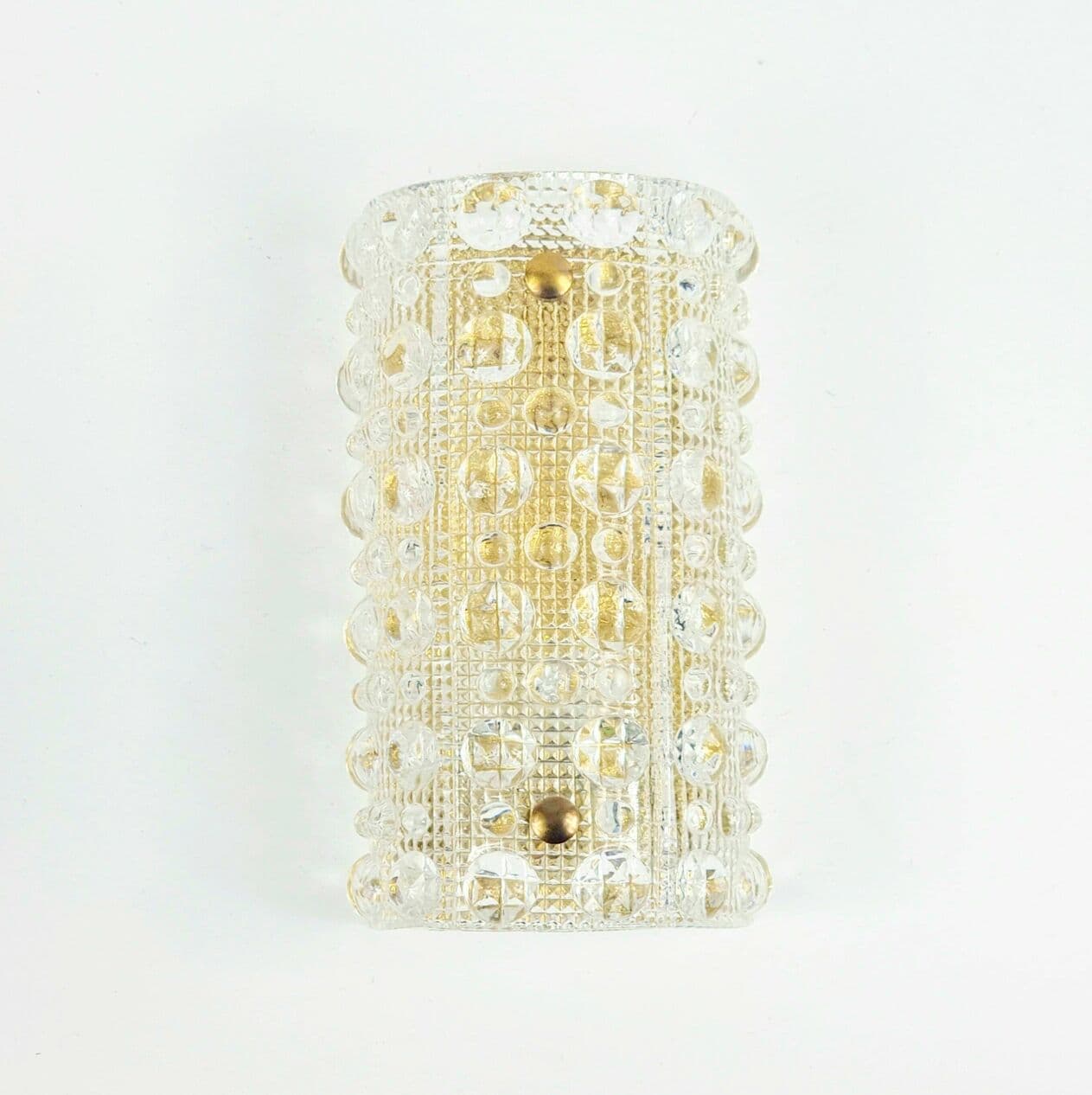 Para kinkietów 'Venus', szkło kryształowe transparentne, mosiądz, proj. C. Fagerlund, Orrefors, Szwecja, lata 60. - 294699