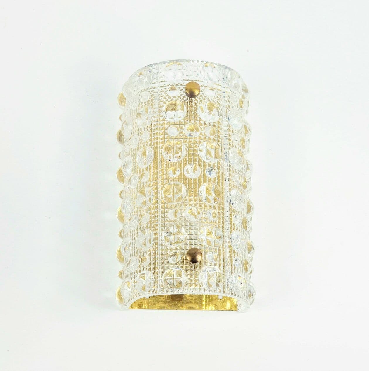 Para kinkietów 'Venus', szkło kryształowe transparentne, mosiądz, proj. C. Fagerlund, Orrefors, Szwecja, lata 60. - 294700