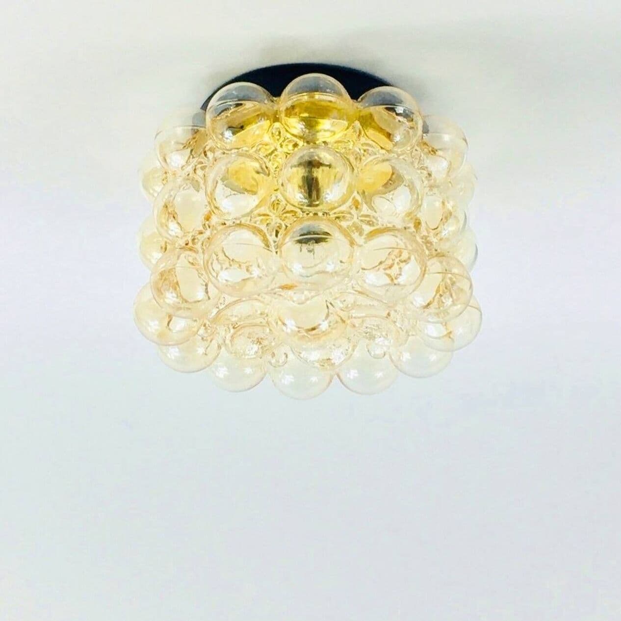 Lampa sufitowa Bubble, szkło złoty transparentny, proj. H. Tynell, Limburg, Niemcy, lata 60. - 294679