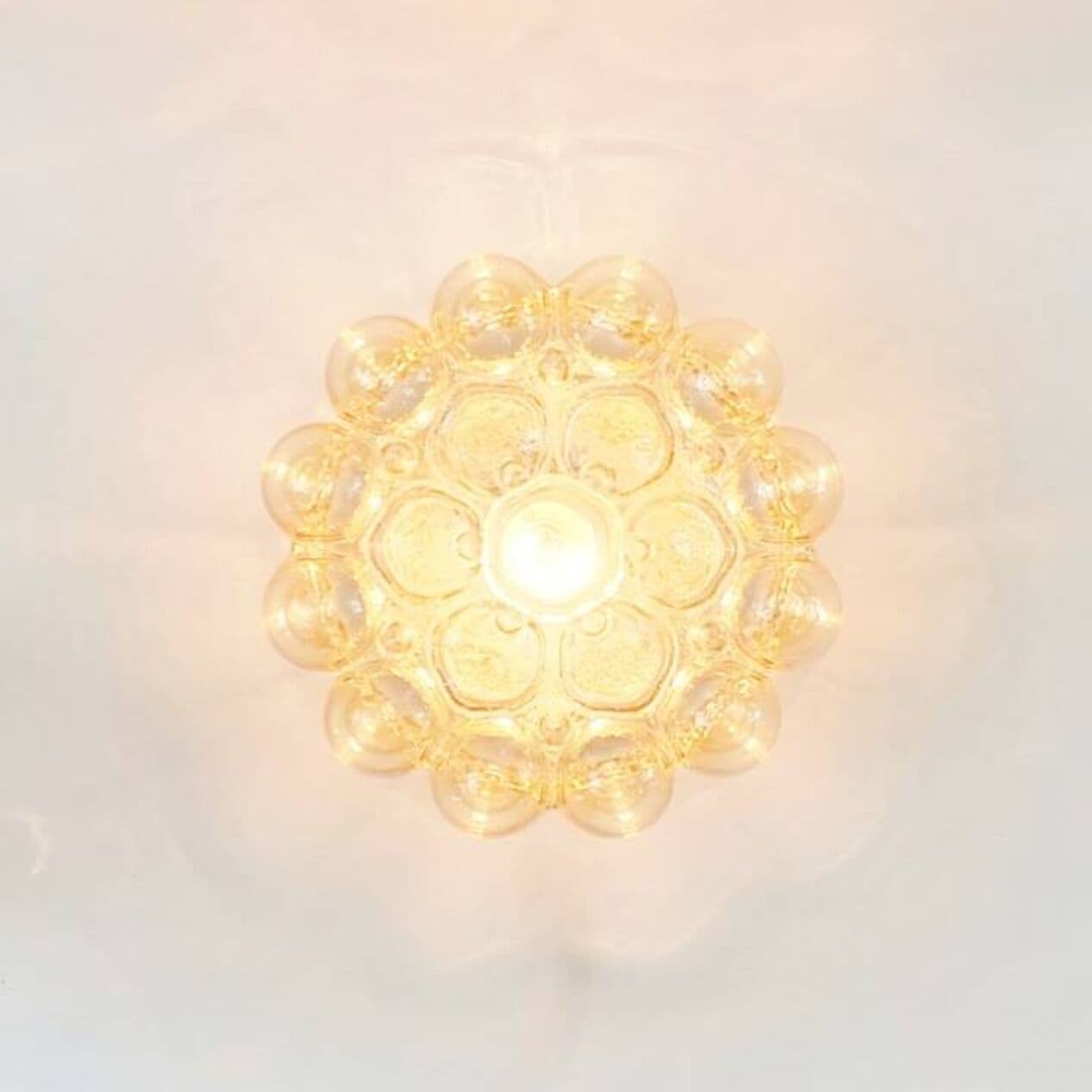 Lampa sufitowa Bubble, szkło złoty transparentny, proj. H. Tynell, Limburg, Niemcy, lata 60. - 294683