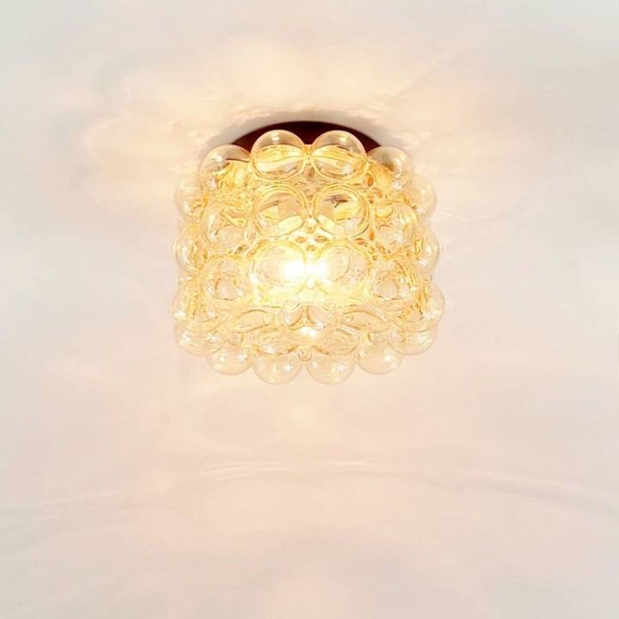 Lampa sufitowa Bubble, szkło złoty transparentny, proj. H. Tynell, Limburg, Niemcy, lata 60. - 294682