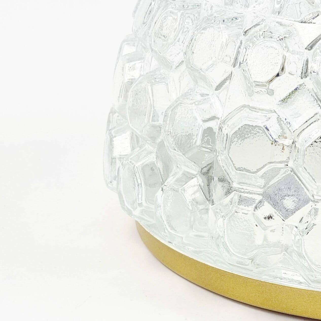 Para plafonów Bubble, szkło transparentne, metal złoty, proj. H. Tynell, Limburg, Niemcy, lata 60. - 294667