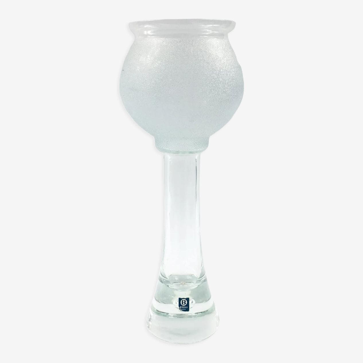 Vase Scandinavian, transparent, glass crystal, Bergdala, Sweden, 1970s. - 294934