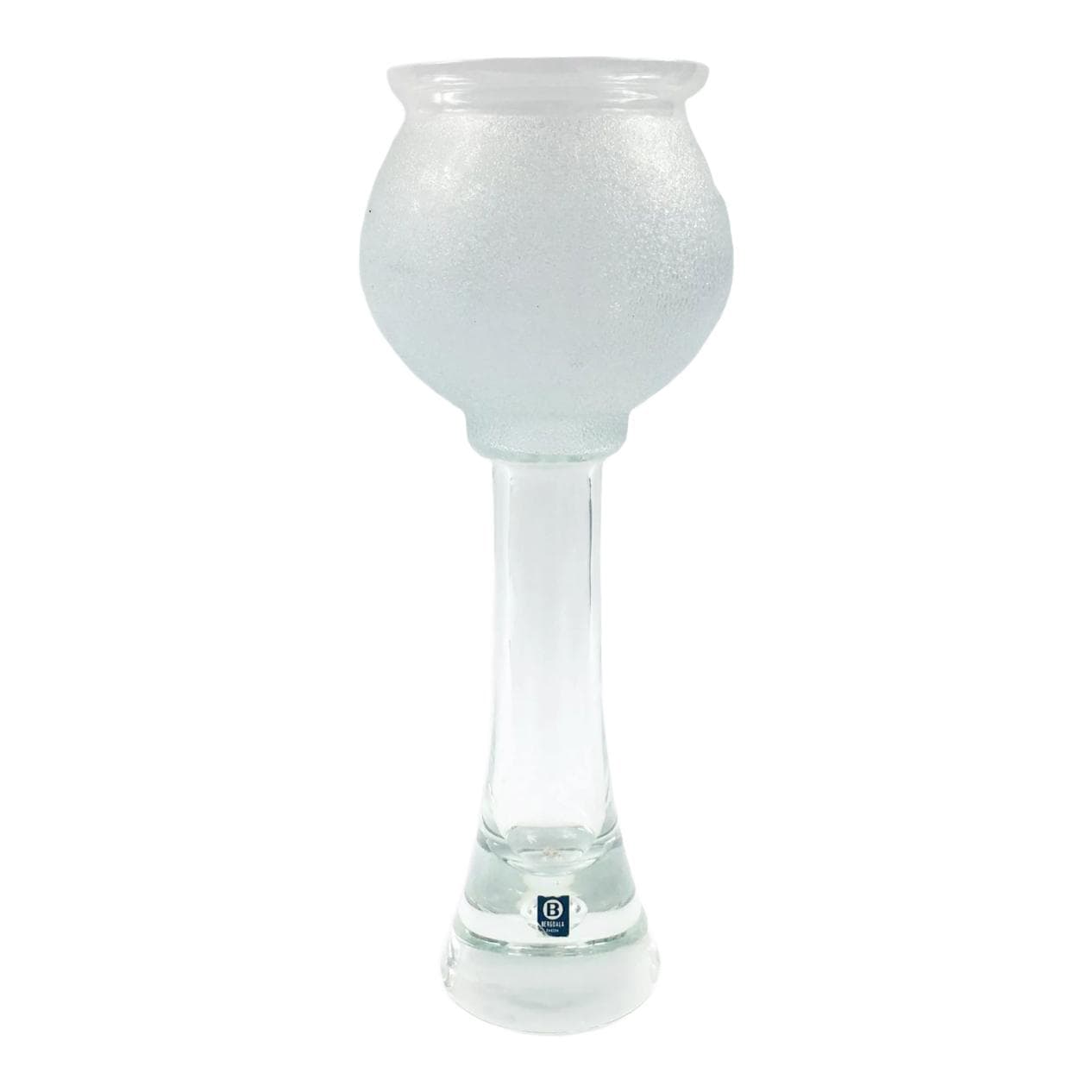 Vase Scandinavian, transparent, glass crystal, Bergdala, Sweden, 1970s.