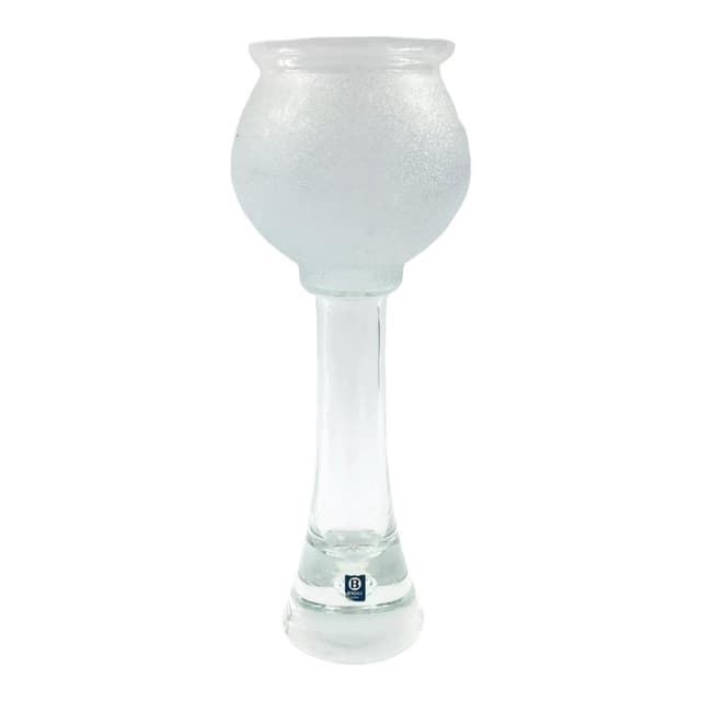 Vase Scandinavian, transparent, glass crystal, Bergdala, Sweden, 1970s. - DIMENSION