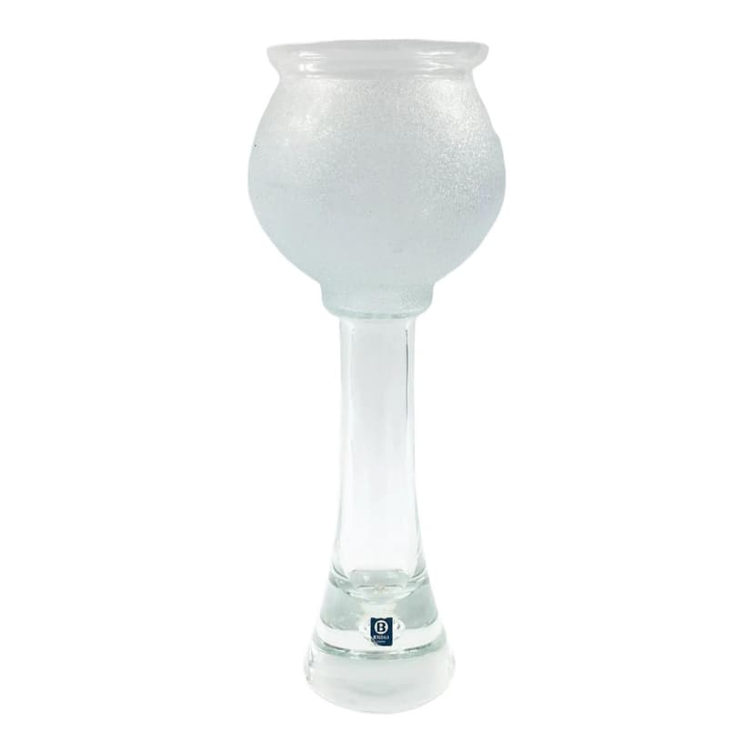 Vase Scandinavian, transparent, glass crystal, Bergdala, Sweden, 1970s.