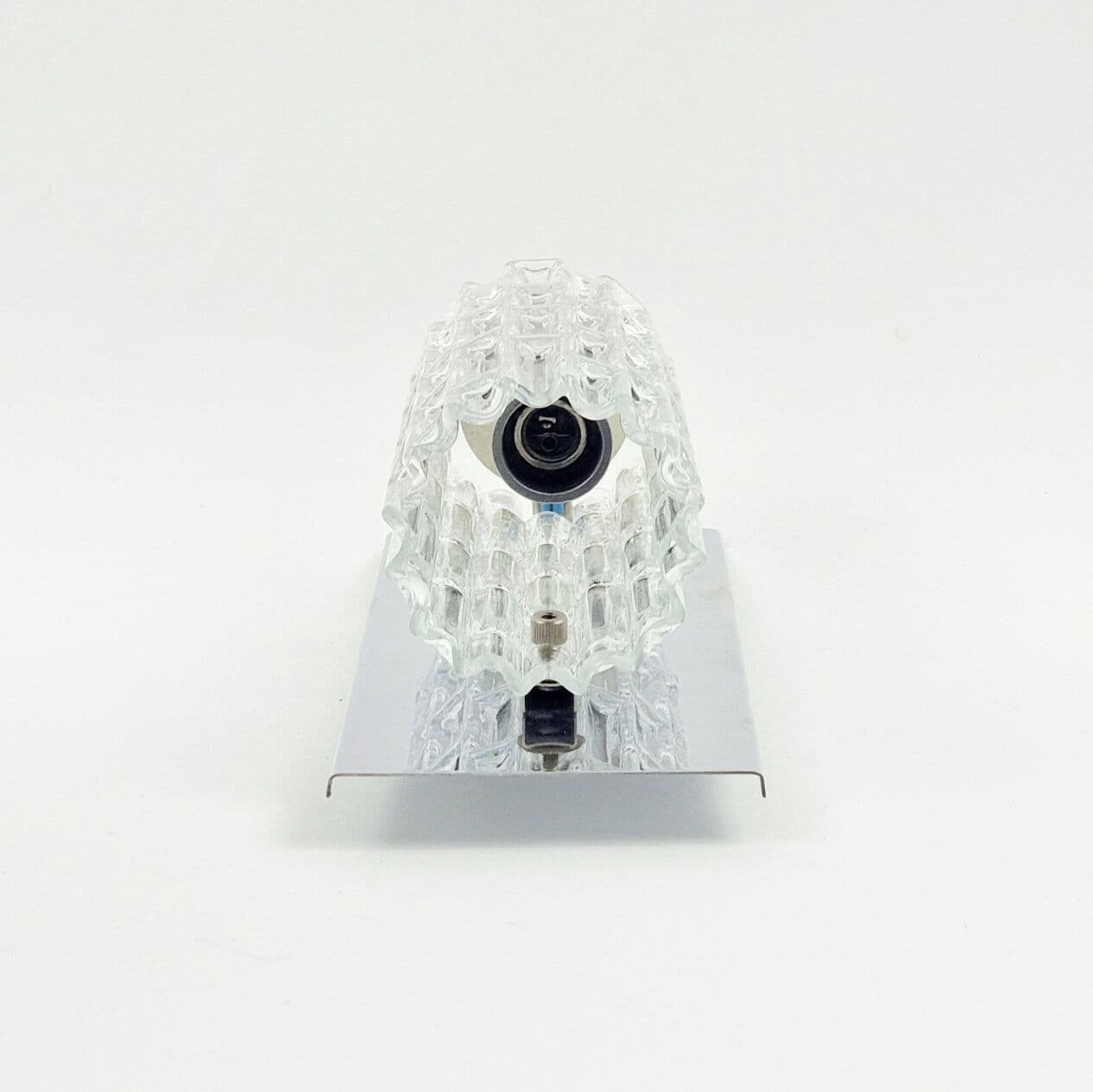 Para kinkietów, szkło transparentne Murano, chrom, Doria Leuchten, Niemcy, lata 60. - 294919