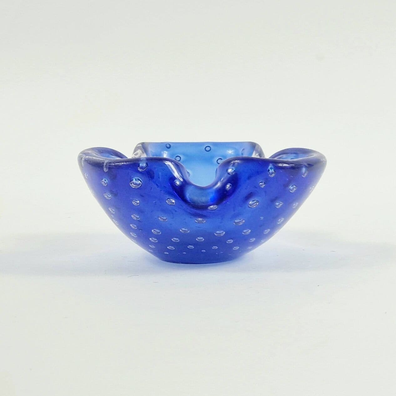 Ashtray Murano, blue transparent, glass crystal, Barovier & Toso, Italy, 1960s. - 294956