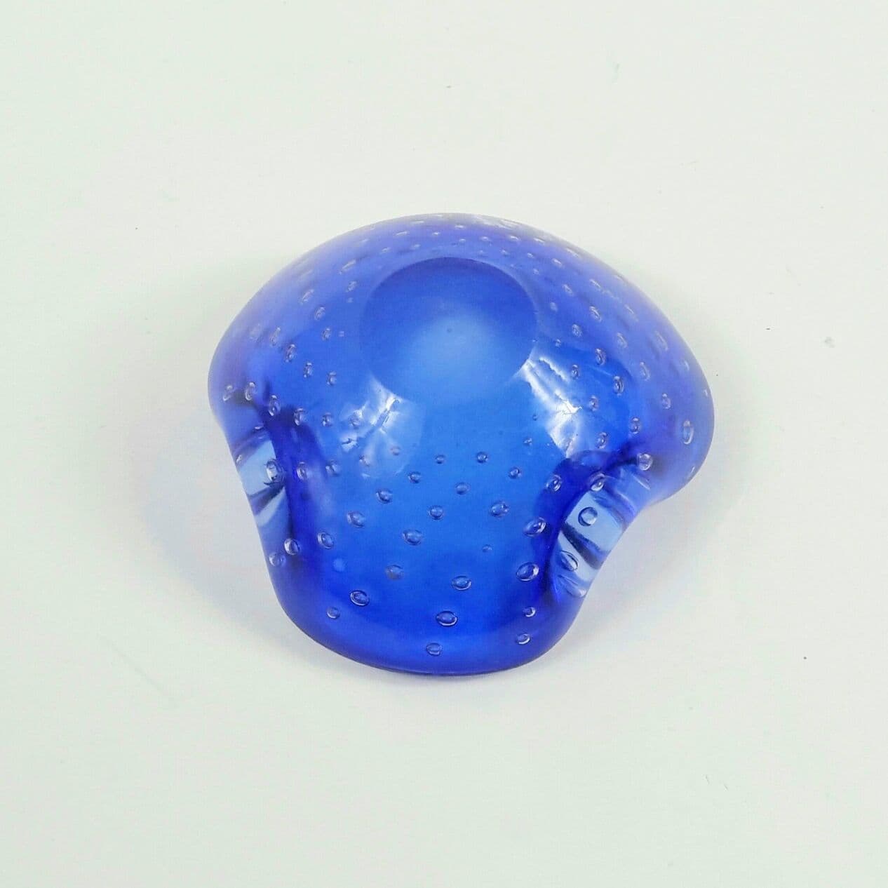 Ashtray Murano, blue transparent, glass crystal, Barovier & Toso, Italy, 1960s. - 294959