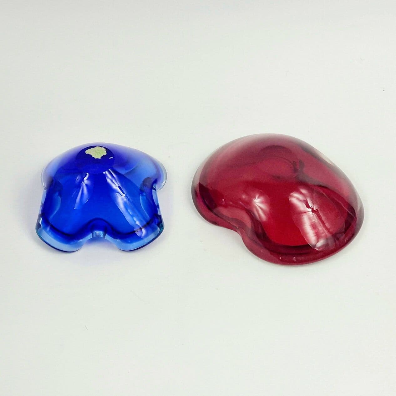 Set of two bowls Sommerso, blue red transparent glass, by F. Poli, Italy, 1970s. - 294970