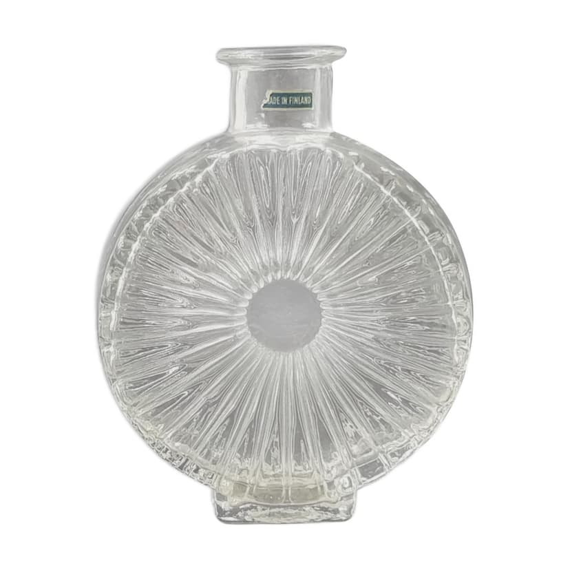 Vase Aurinkopullo, transparent glass crystal, by H. Tynell, Finland, 1960s