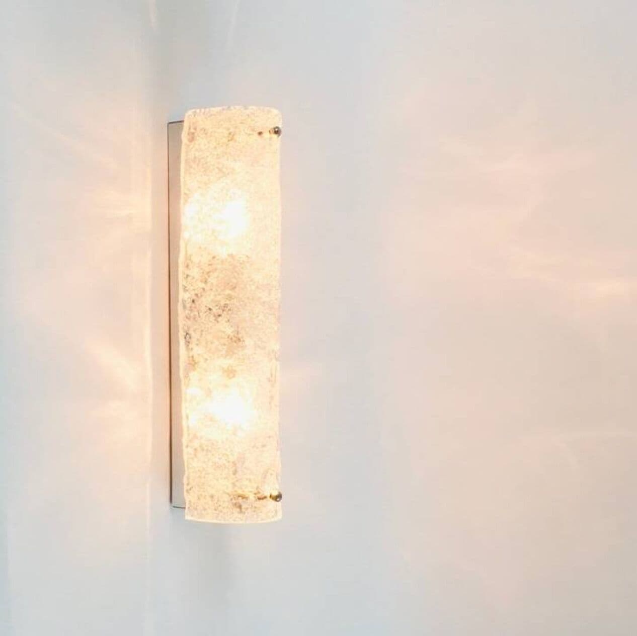 Para kinkietów ściennych, szkło Murano transparentne, chrom, Hillebrand, Niemcy, lata 70. - 295029