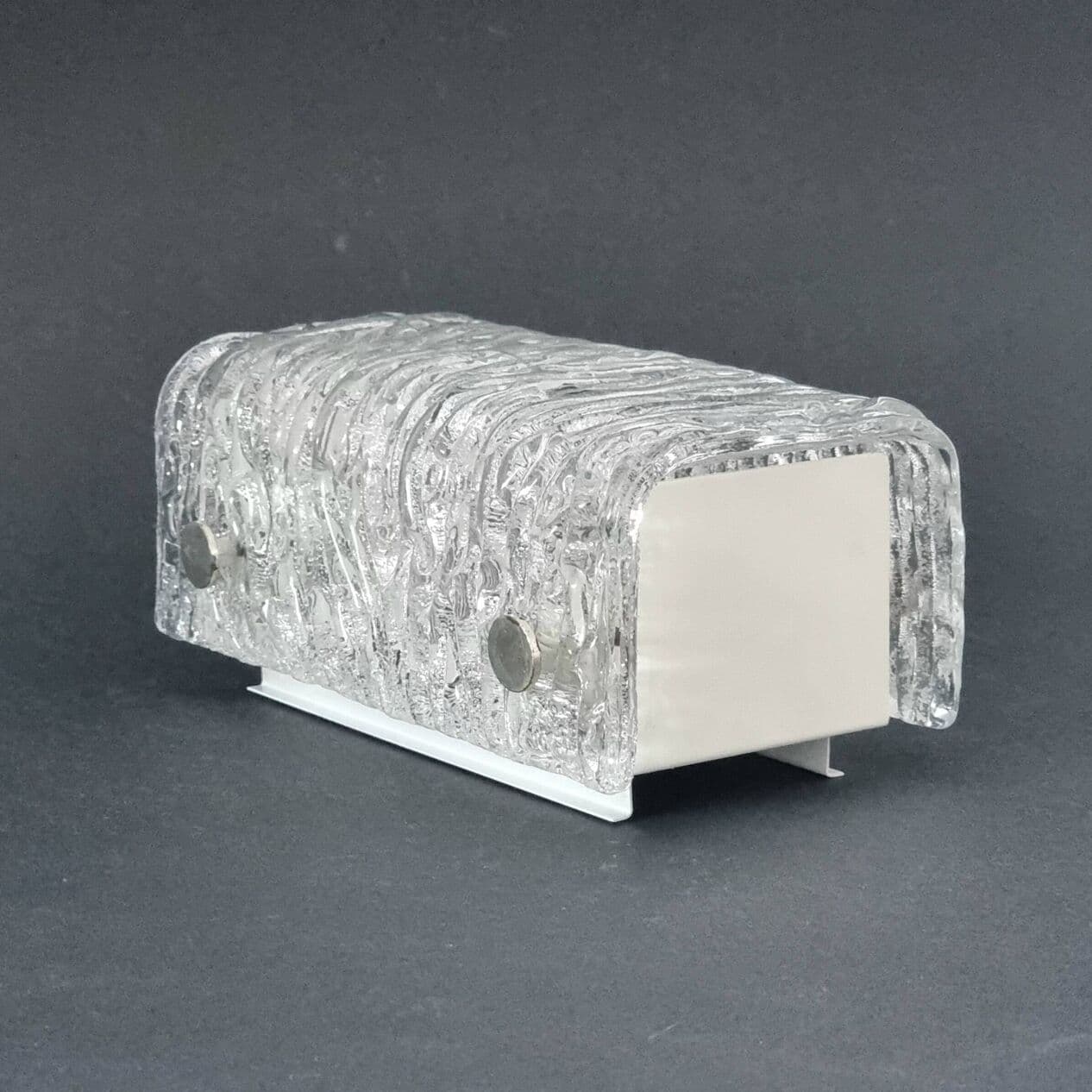 Zestaw trzech kinkietów Murano Ice, szkło transparentne, Kaiser Leuchten, Niemcy, lata 60. - 297069