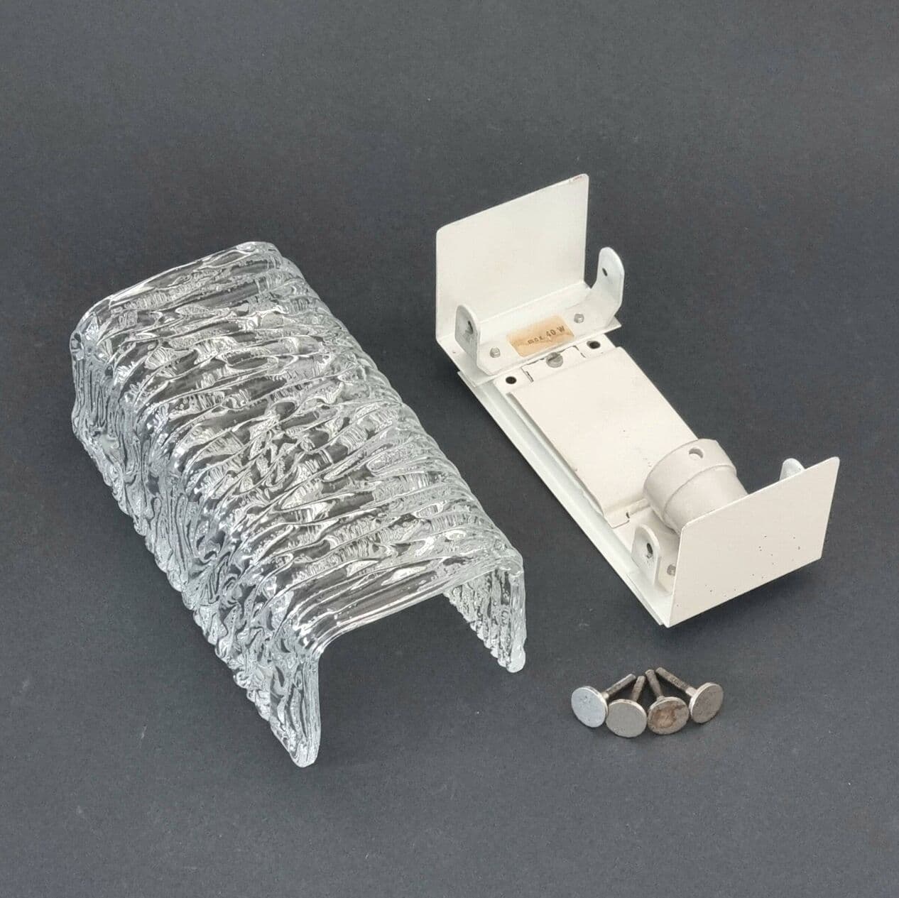 Zestaw trzech kinkietów Murano Ice, szkło transparentne, Kaiser Leuchten, Niemcy, lata 60. - 297070