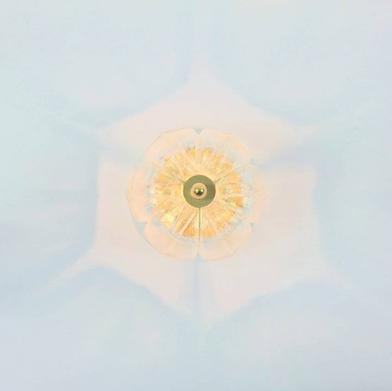 Lampa sufitowa, szkło transparent, mosiądz złoty, Limburg, Niemcy, lata 70. - 297039