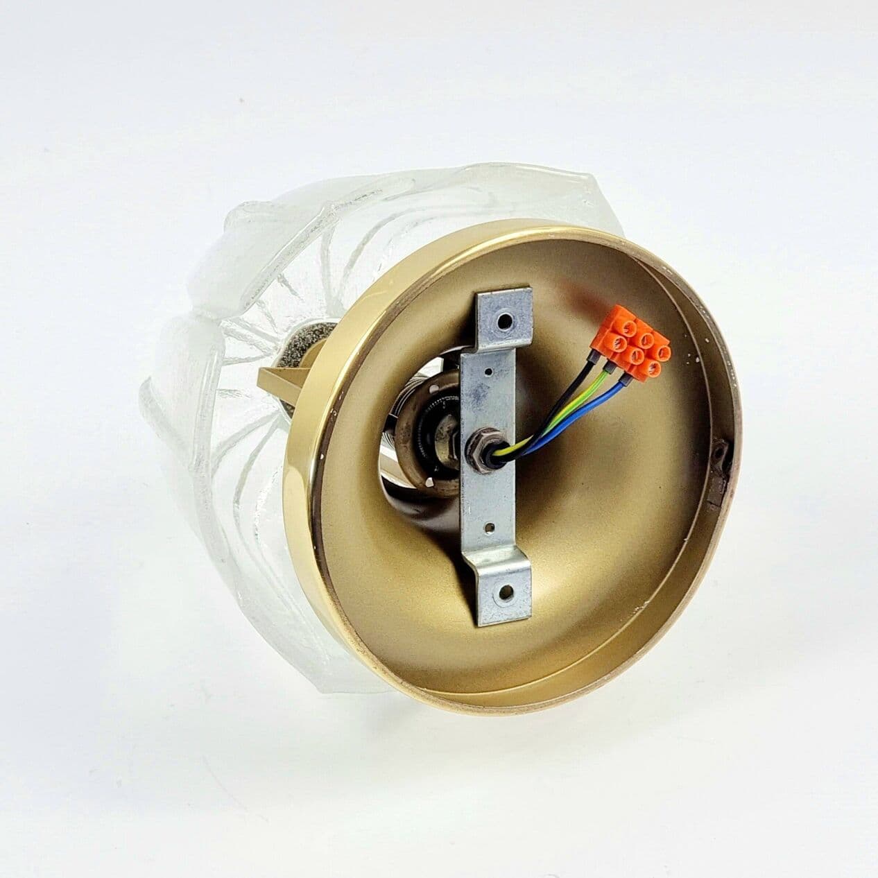 Lampa sufitowa, szkło transparent, mosiądz złoty, Limburg, Niemcy, lata 70. - 297040