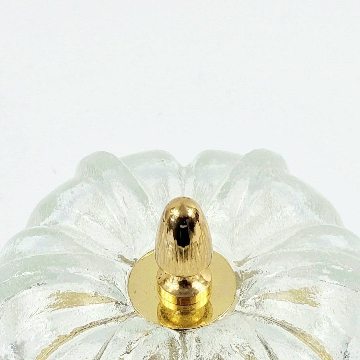 Lampa sufitowa, szkło transparent, mosiądz złoty, Limburg, Niemcy, lata 70. - 297036